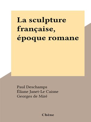 cover image of La sculpture française, époque romane